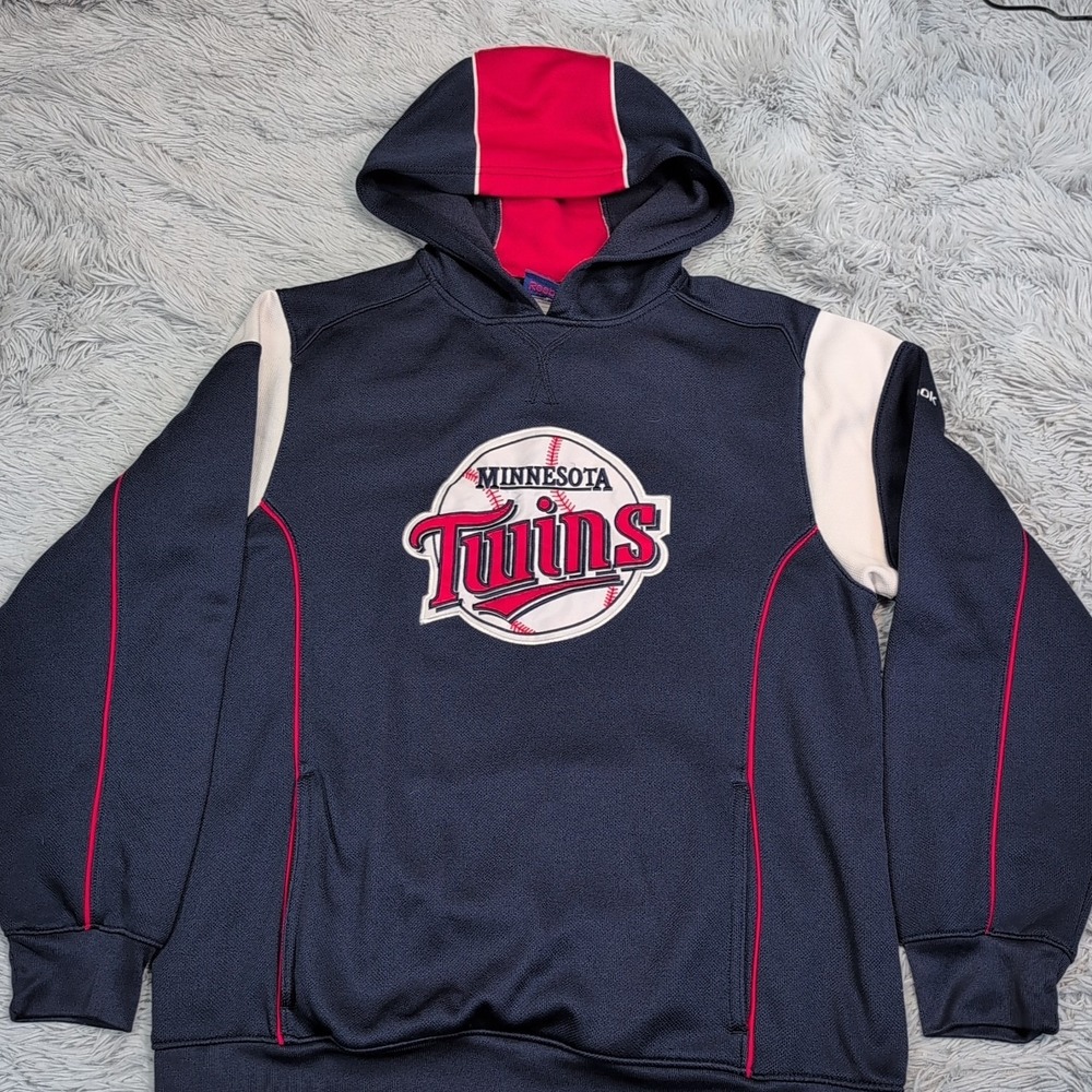 Minnesota Twins Sweatshirt Mens S Blue Hoodie‎ MLB Baseball Pocket Reebok